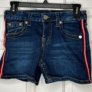Worn once! Girl’s True Religion Halle Mid Rise Super Skinny Shorts, Size 12